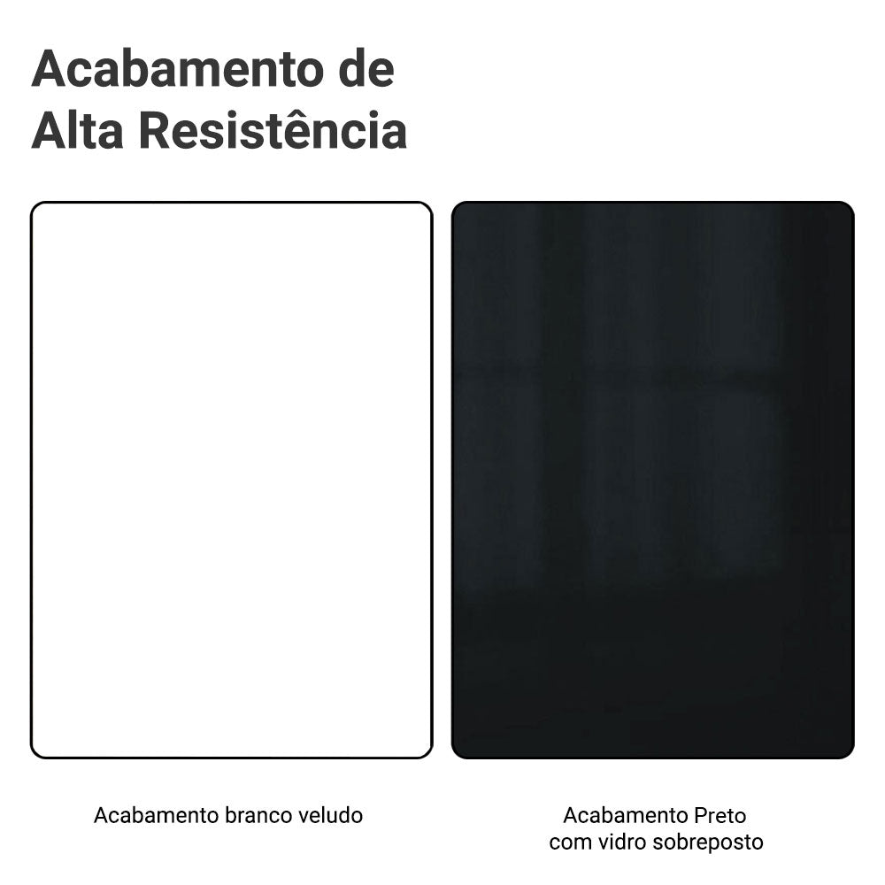 Armário Aéreo de Canto 1 Porta Branco/Preto Lux Madesa