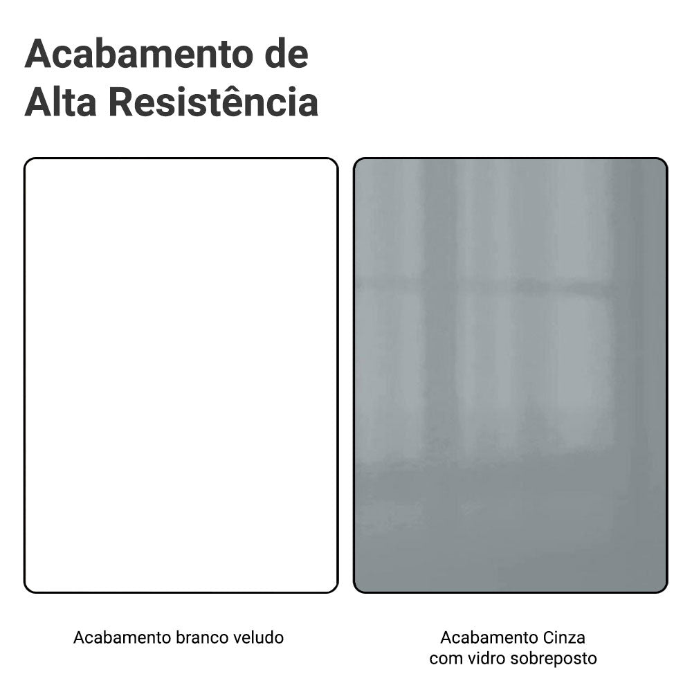 Armário Aéreo de Canto 1 Porta Branco/Cinza Lux Madesa