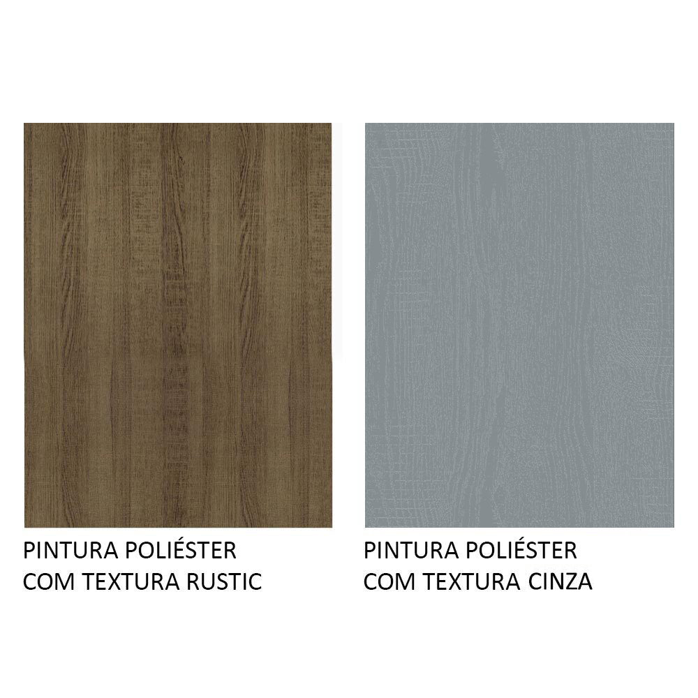 Armário de Cozinha Completa 293cm Rustic/Cinza Emilly Madesa 01