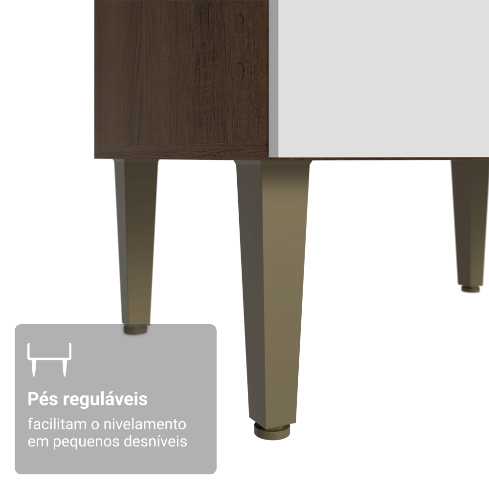 Armário de Cozinha Completa Lille 165 cm Rustic/Branco Madesa 01