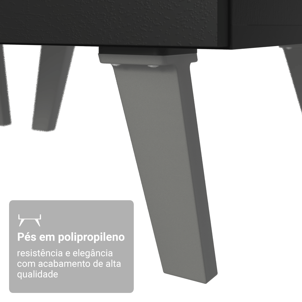 Armário de Cozinha Compacta 200 cm Preto Nice Madesa 06