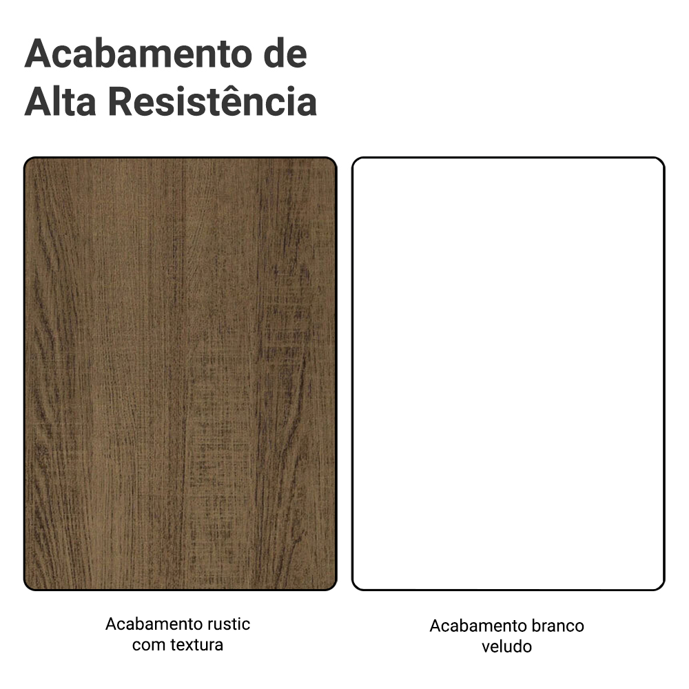 Armário de Cozinha Compacta 180 x 60 cm Rustic/Branco Veludo Lux Madesa 03