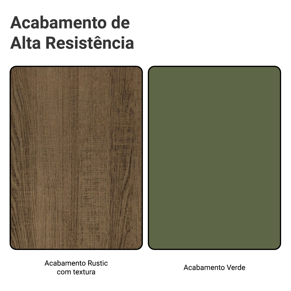 Armário de Cozinha Completa 340 cm Rustic/Verde Vik Madesa 01