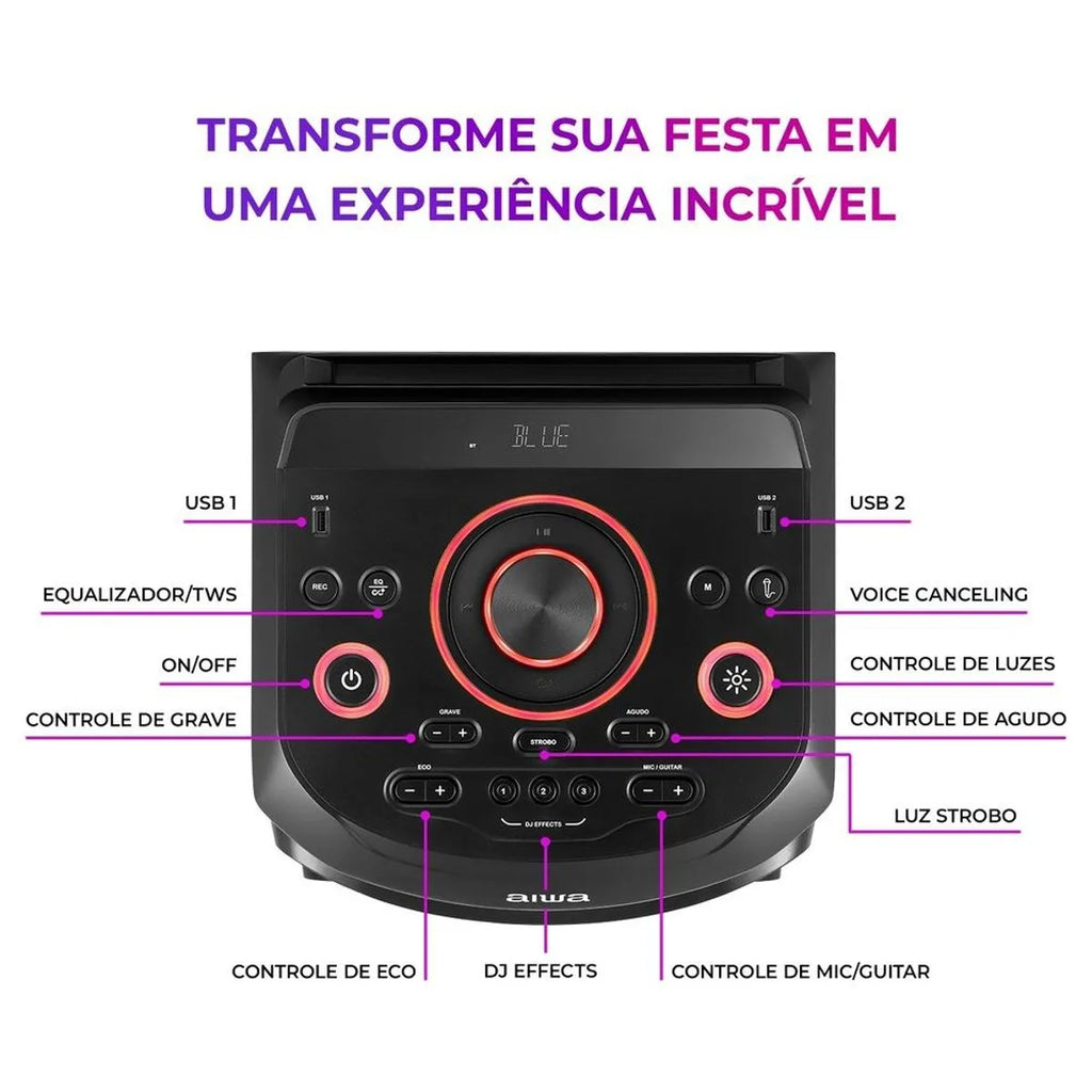 Caixa De Som Torre De Som Bluetooth 2300W Aiwa