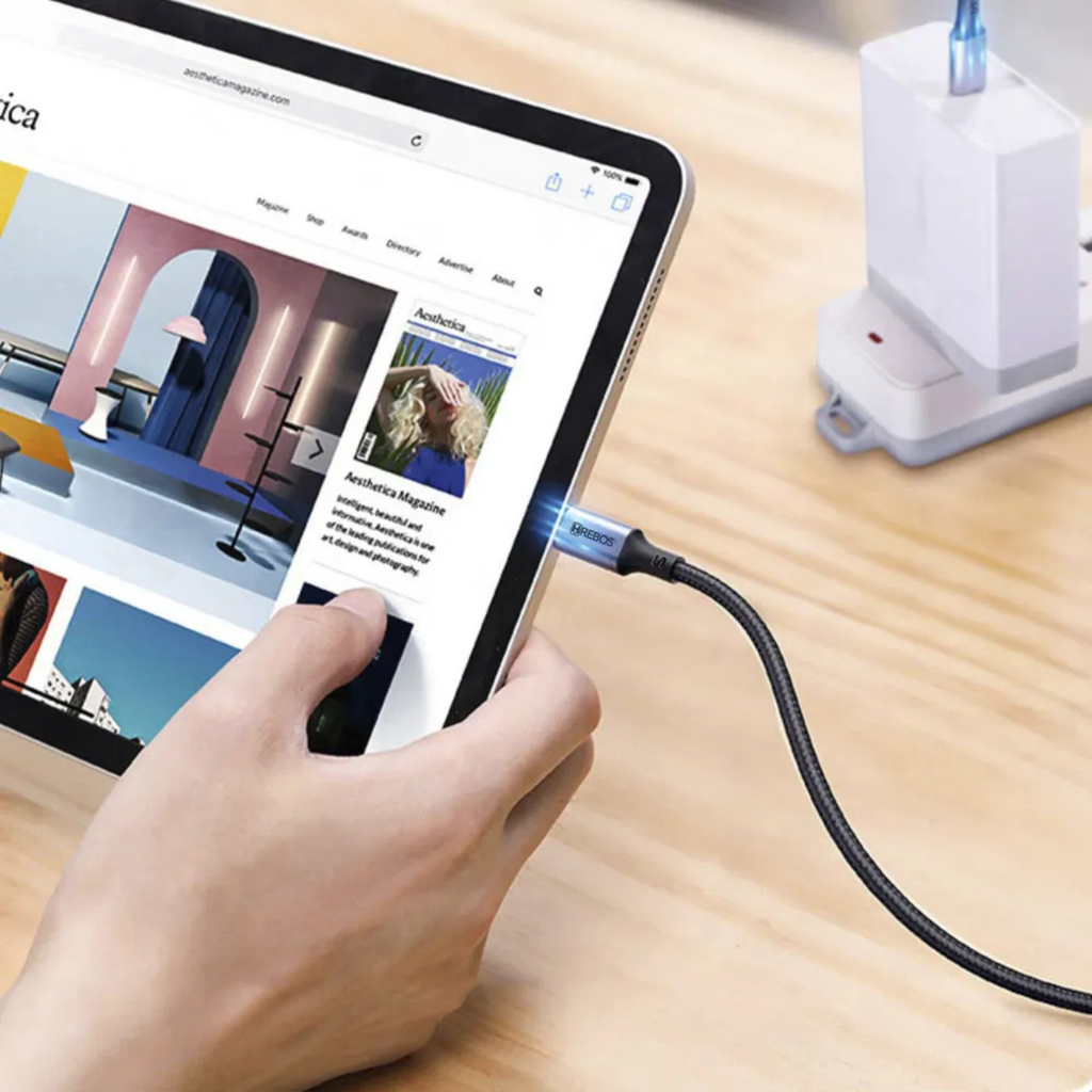 Cabo USB-C para USB-C Hrebos CB-362C 100W Turbo 1M