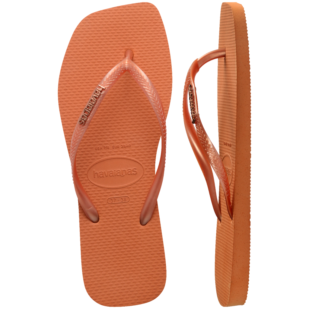 Chinelo Havaianas Slim Square Logo Metallic