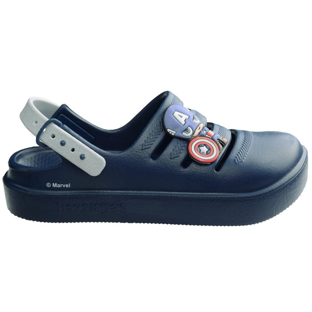 Chinelo Clog Havaianas Infantil Marvel Capitão América Marinho