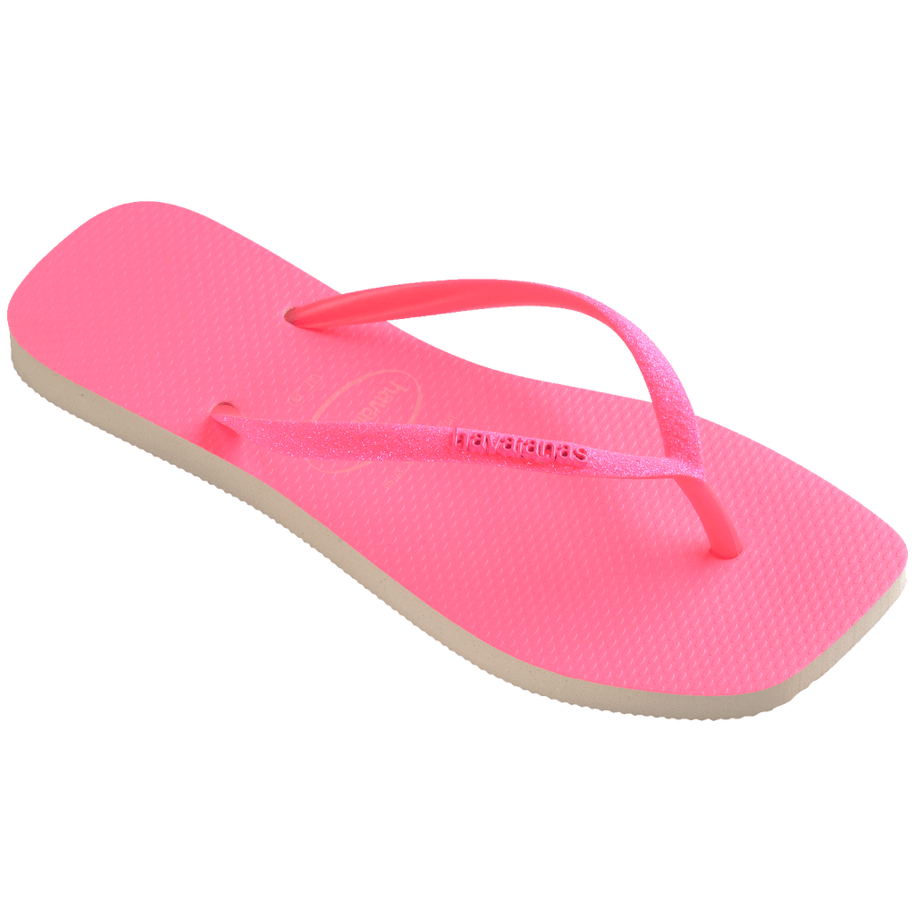 Chinelo Havaianas Slim Square Glitter Neon