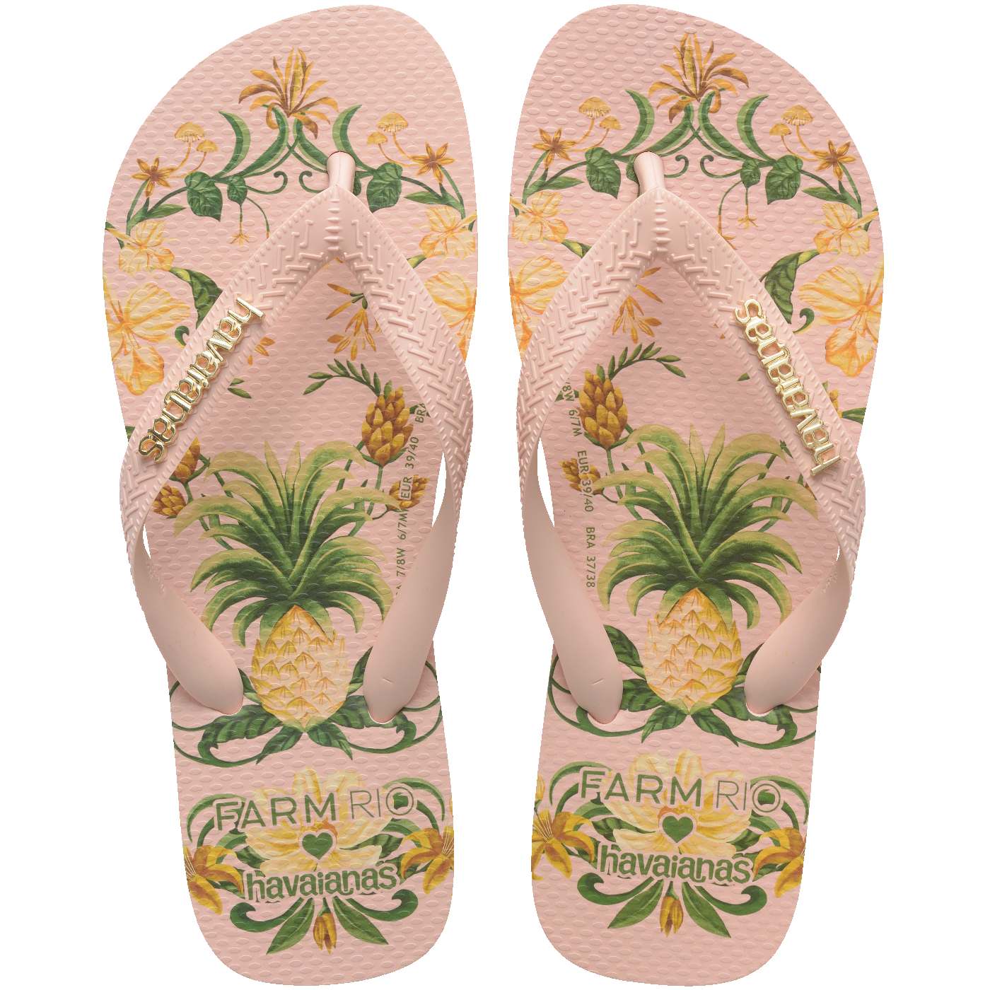 Chinelo Havaianas Farm Beleza de Abacaxi