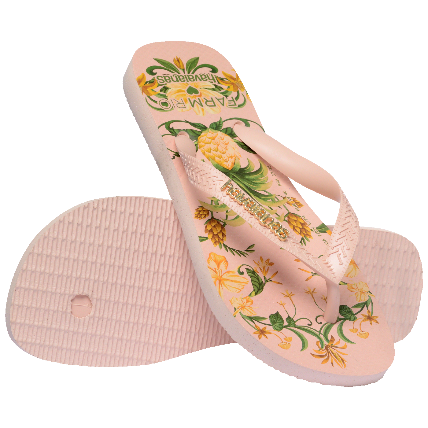 Chinelo Havaianas Farm Beleza de Abacaxi