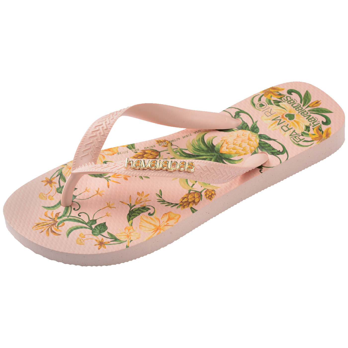 Chinelo Havaianas Farm Beleza de Abacaxi