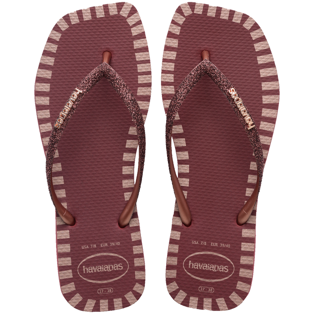 Chinelo Havaianas Slim Square Glitter Contour