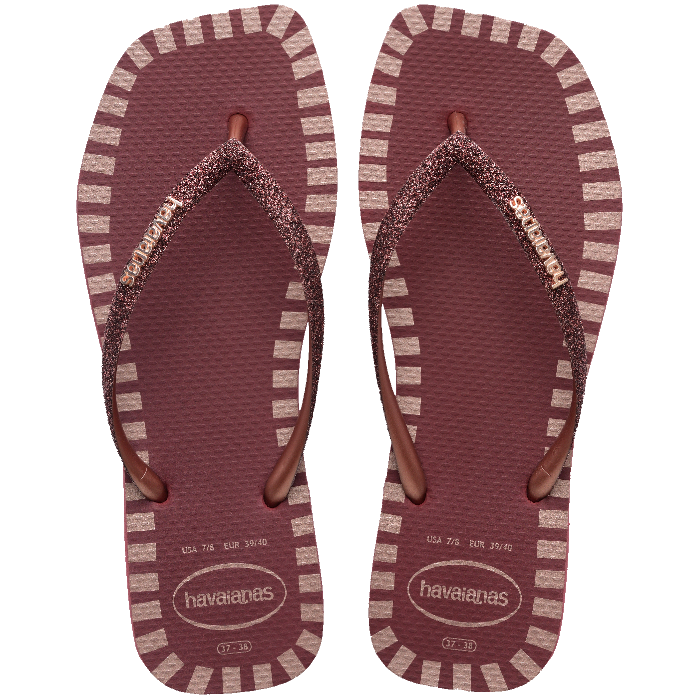 Chinelo Havaianas Slim Square Glitter Contour