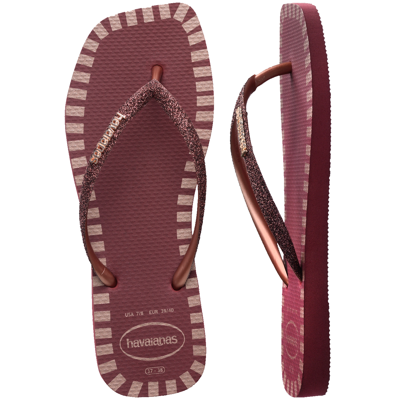 Chinelo Havaianas Slim Square Glitter Contour