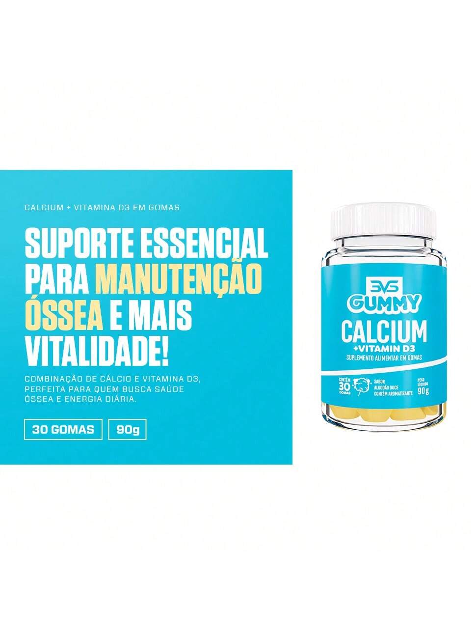 Cálcio + Vitamina D3 30 Gomas