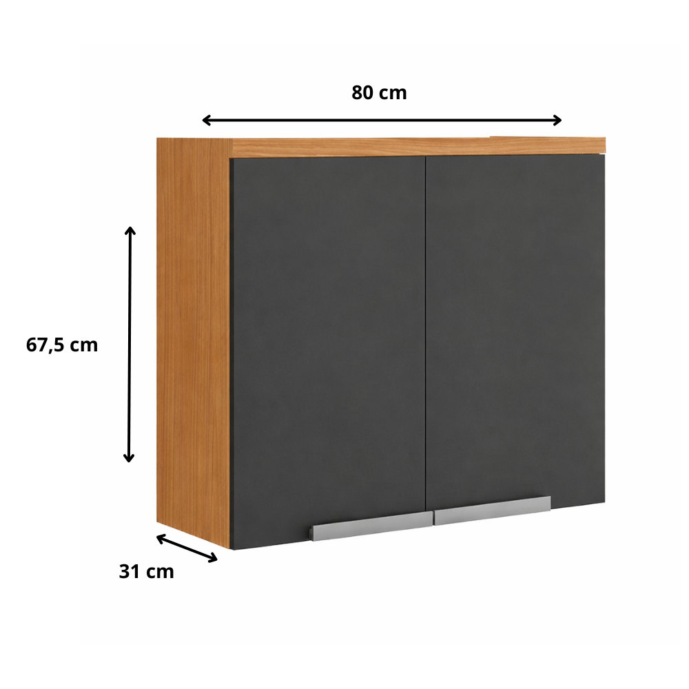 Armário aéreo New Porto 80cm 2 Portas Itatiaia