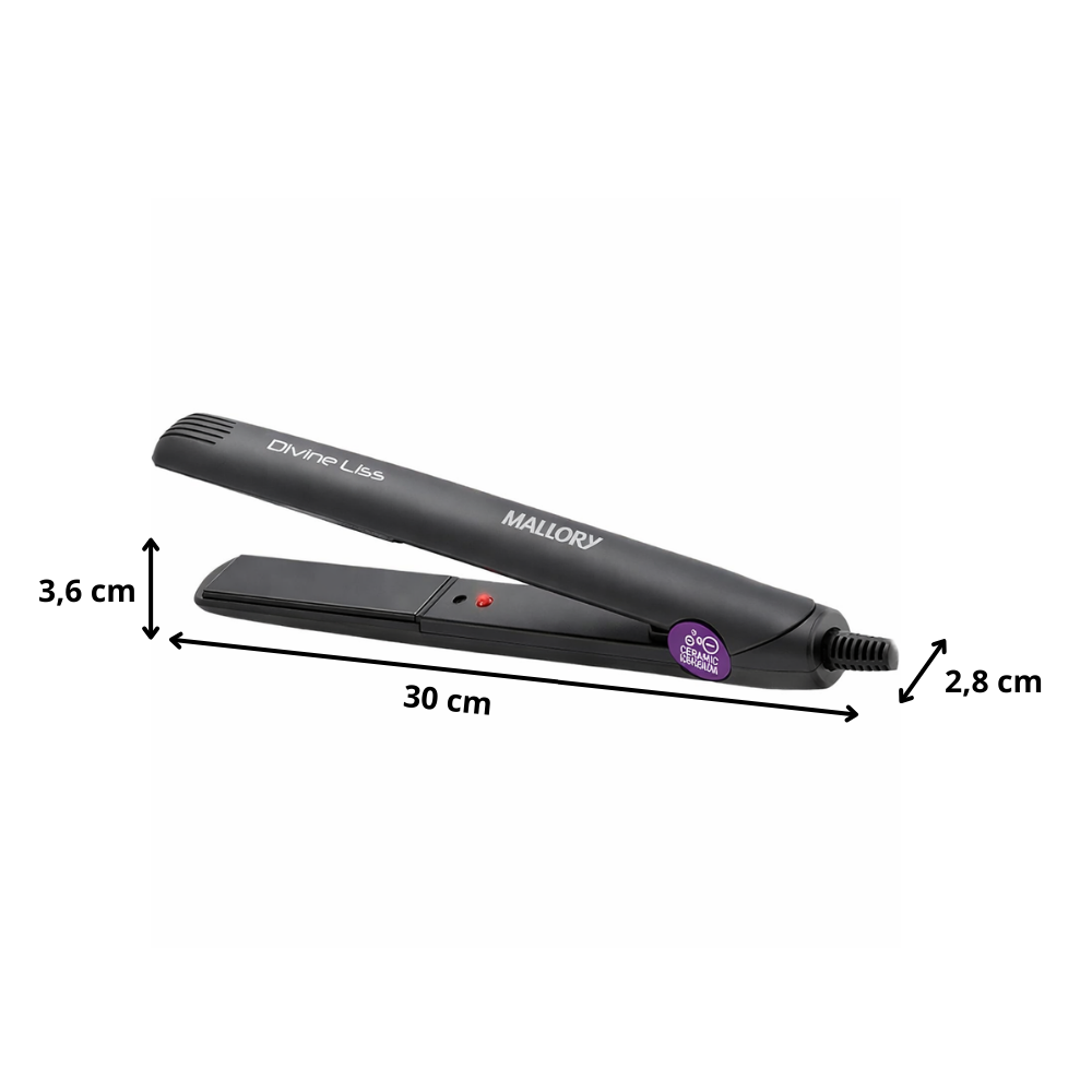 Chapinha/Prancha de Cabelo Mallory Divine Liss 210°C
