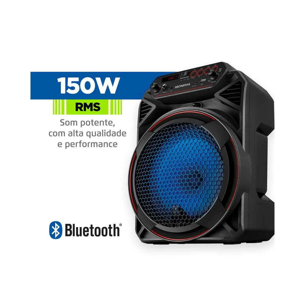 Caixa de Som Amplificada Mondial CM-150 150W Bluetooth