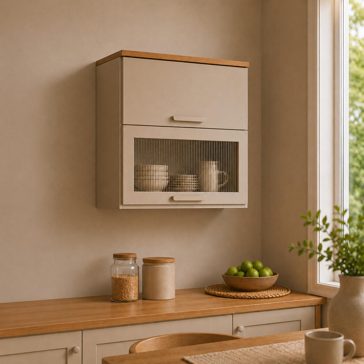 Armário Aéreo Bella 80cm 2 Portas Basculante Com Vidro MGM