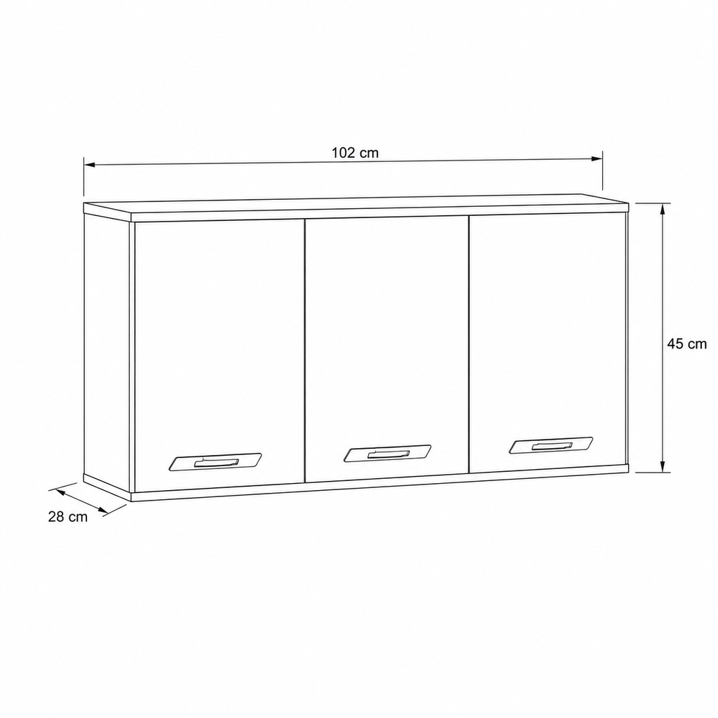 Armários Aéreo Isa 3 Portas 103cm CHF Móveis