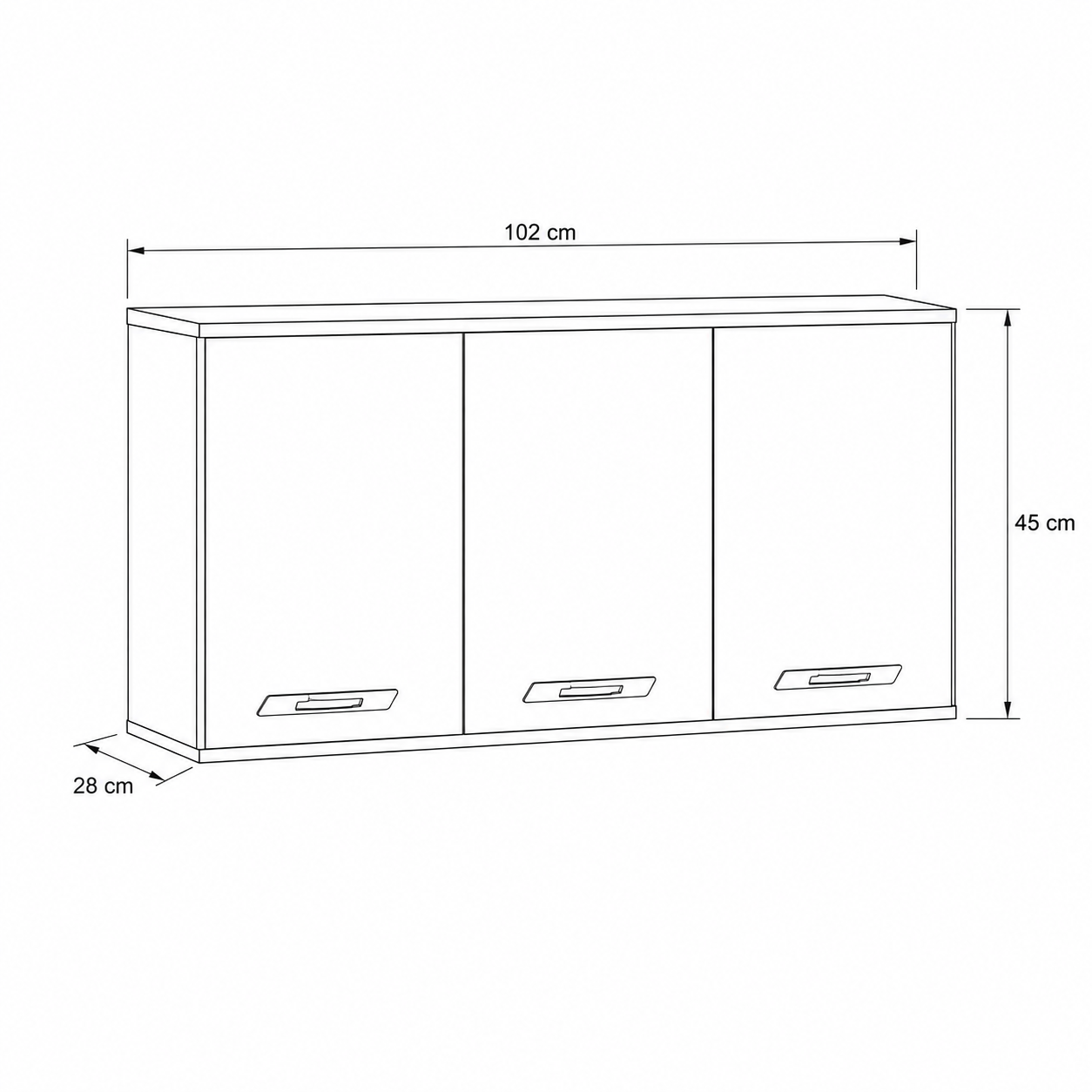 Armários Aéreo Isa 3 Portas 103cm CHF Móveis