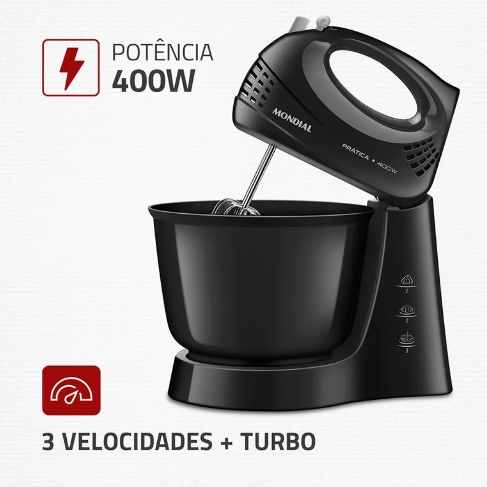 Batedeira Mondial  400W Prática B-44-B - 3 Velocidades