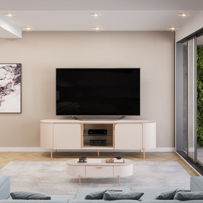 Bancada Para Tv Até 65" MDF 2 Portas Adele DJ Móveis