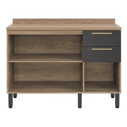Balcão de Cozinha 120cm 3 Portas 2 Gavetas com Tampo Avelã Telasul