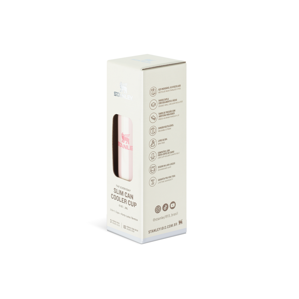 Can Cooler Slim com canudo Peach Whip Cabana Gloss | 296ML