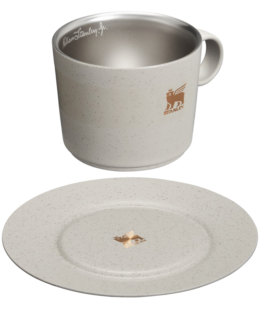 Caneca Daybreak Cappuccino com Pires Ash Bronze | 192ML