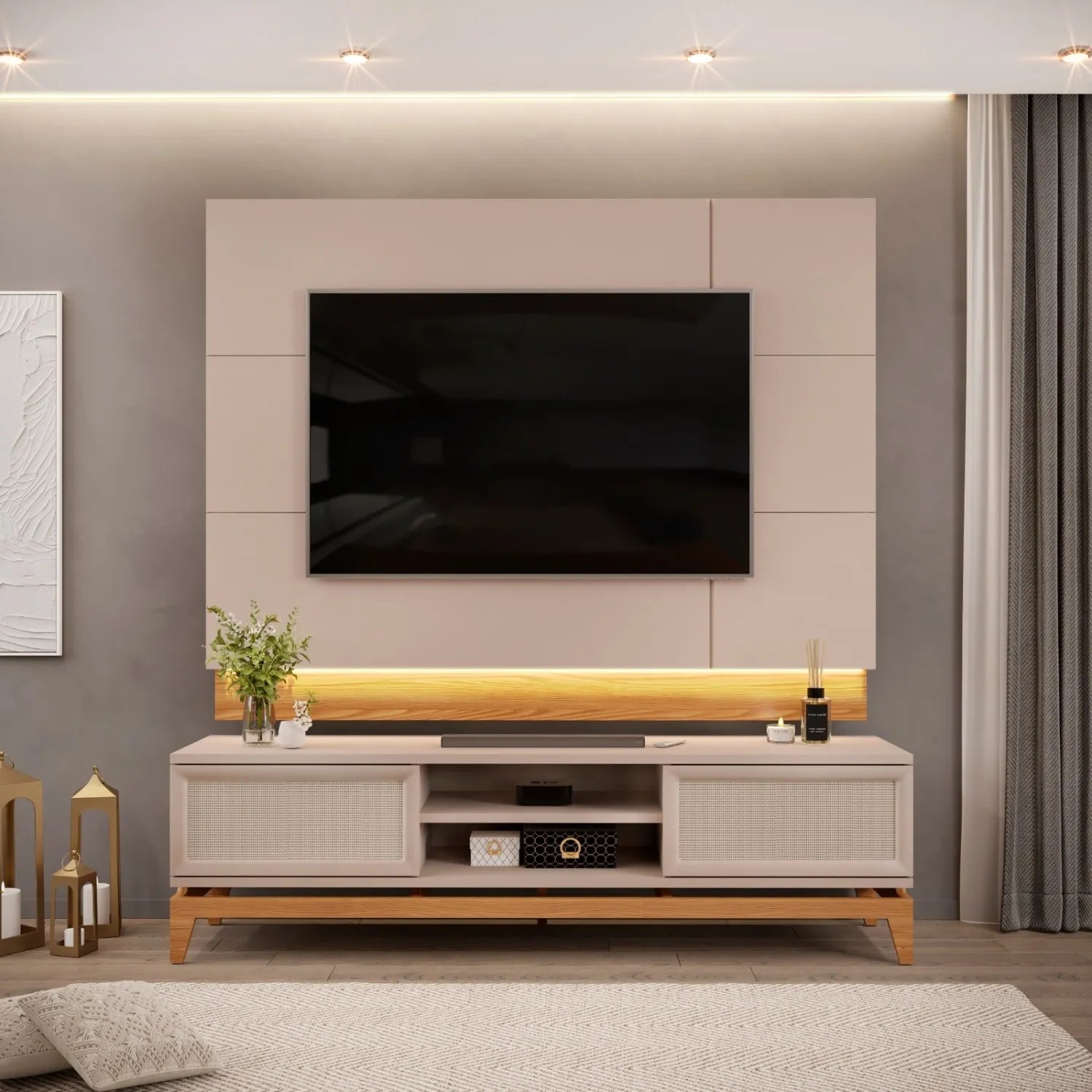 Bancada Cairo com Painel Antares para TV até 65"  DJ Móveis