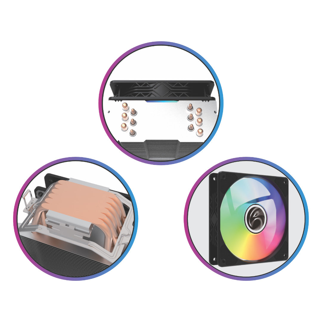 Air Cooler Gamer CL-SA02 120mm 200W RGB Intel e AMD