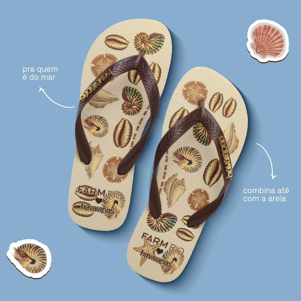 Chinelo Havaianas Farm Conchas