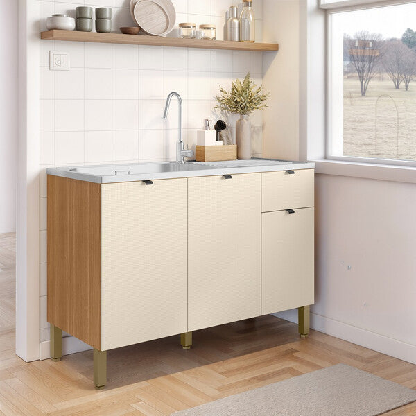 Balcão de Cozinha 3 Portas 1 Gaveta 120cm MDF Vert Plus Kits Paraná