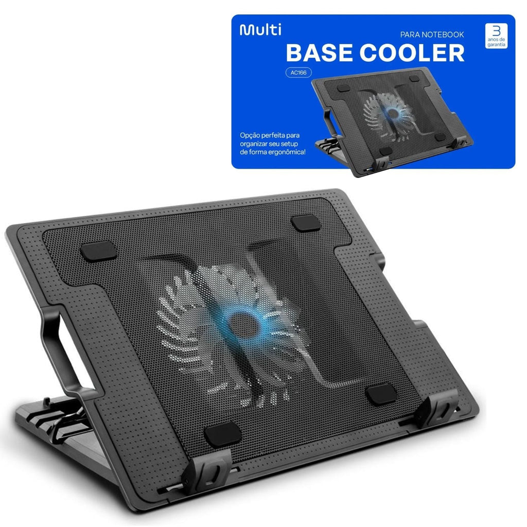 Base De Notebook Com Cooler Multilaser AC166 com 3 Ventoinhas