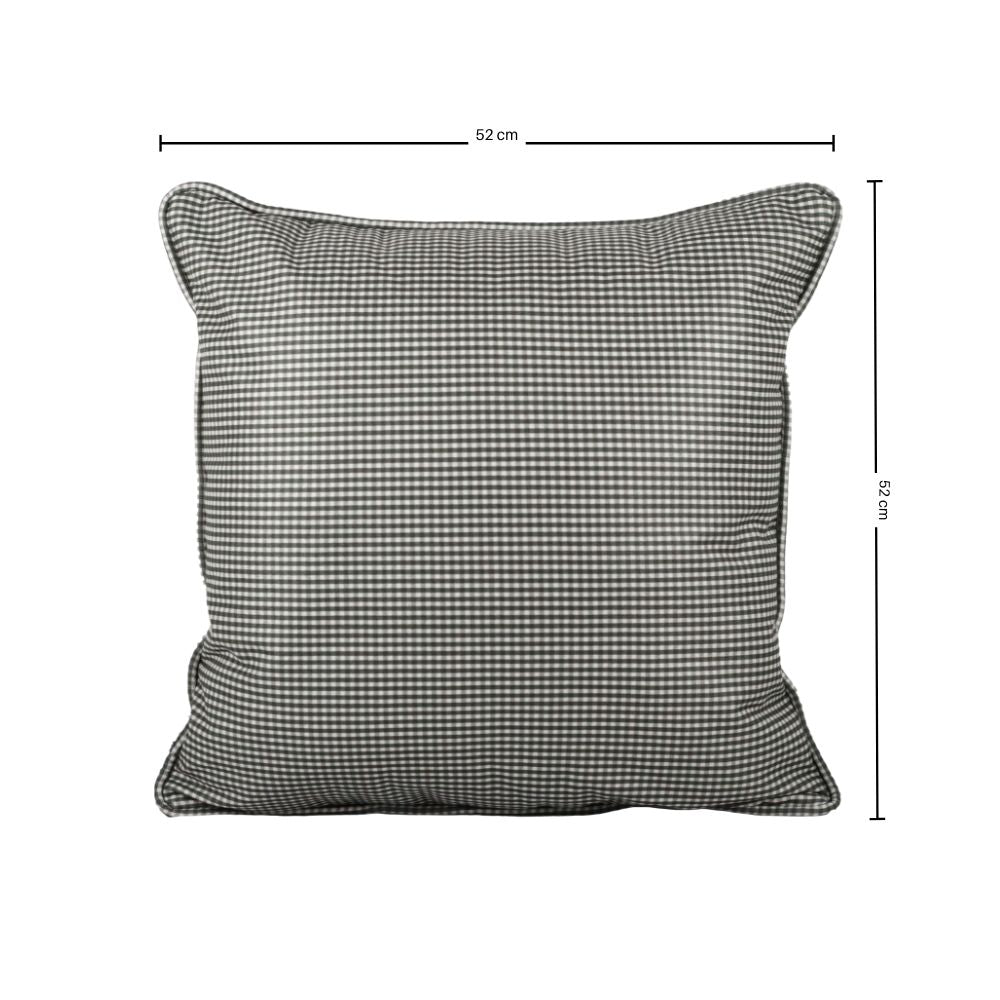 Almofada Linho 52X52 Estampa Mini Xadrez Verde Com Cordão