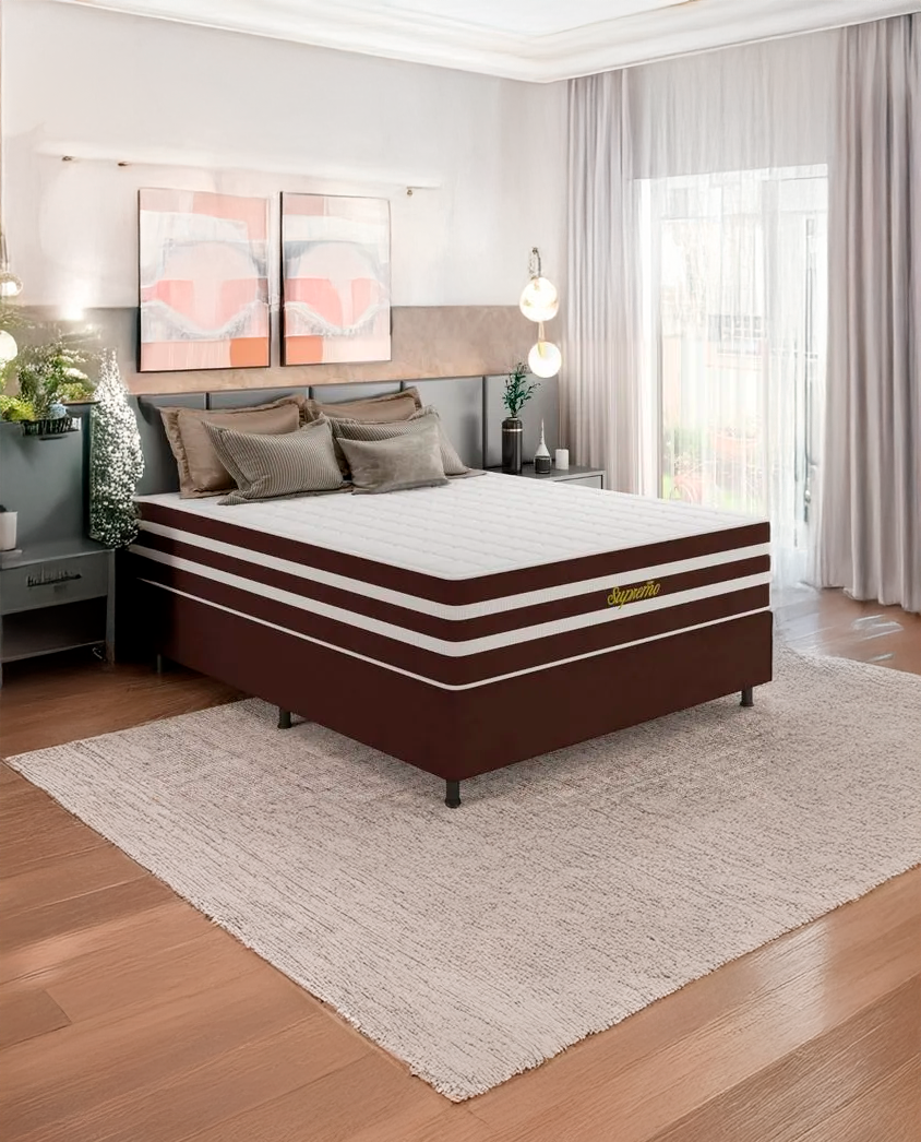 Cama Box Casal (Colchão + Base) 138x188 Supremo Bacetto