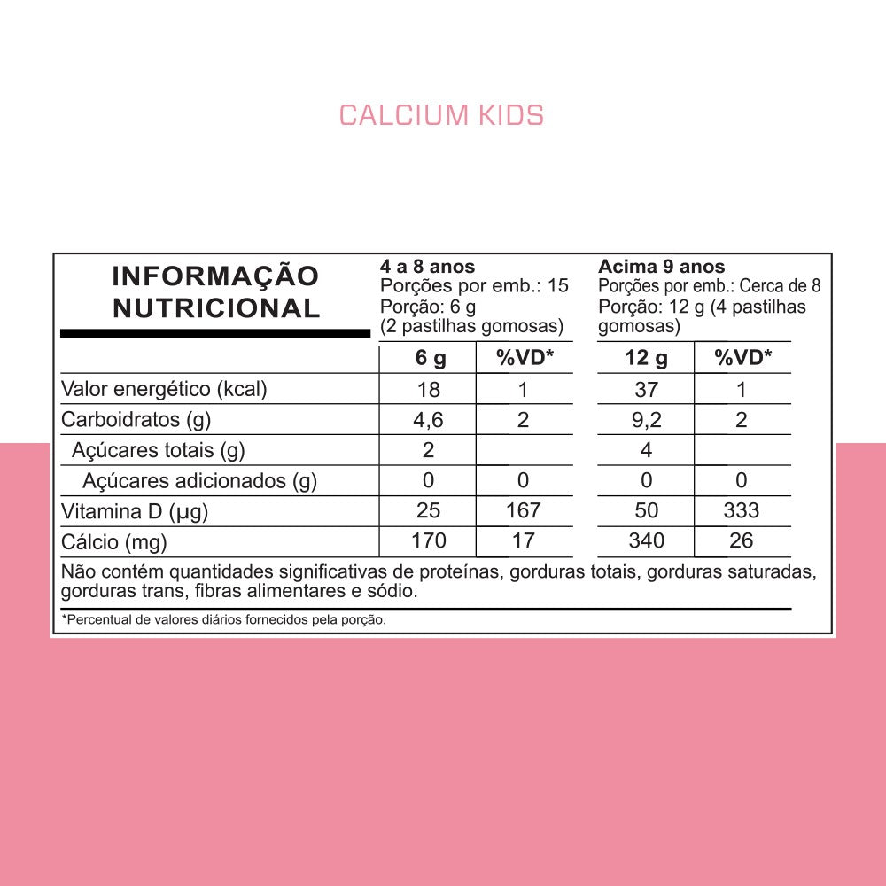 Cálcio + Vitamina D3 Kids 30 Gomas