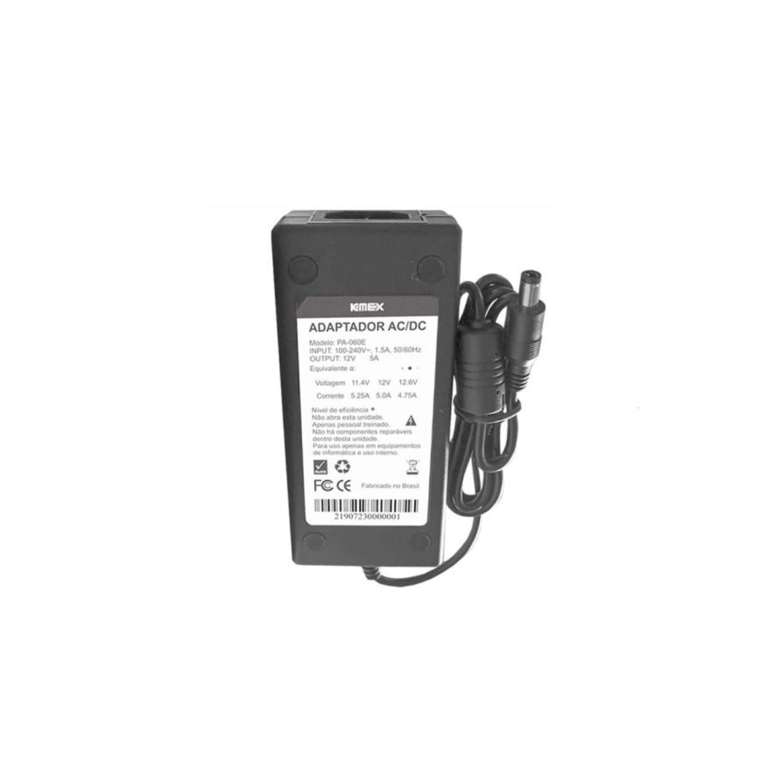ADAPTADOR EXTERNO 100-240V / 12VDC/5A . 60 W COM CABO
