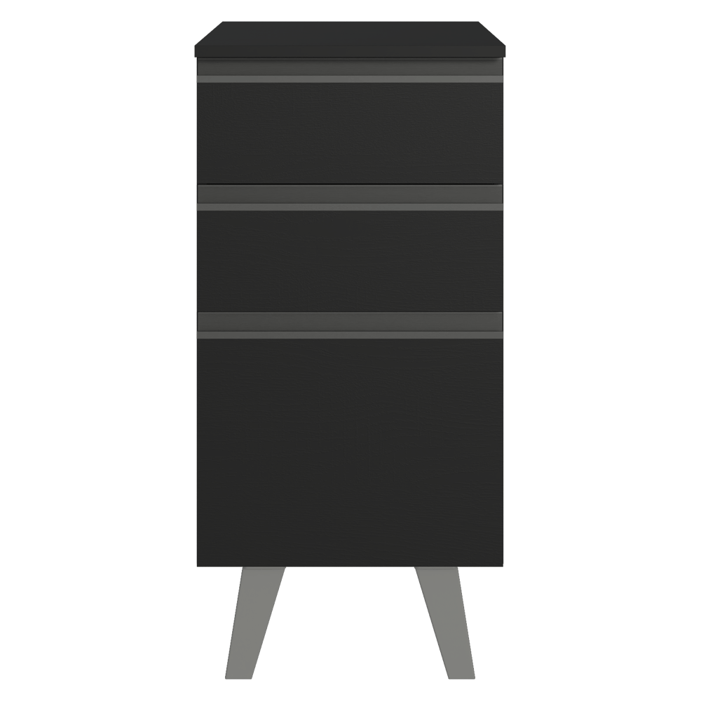Balcão de Cozinha 40 cm 3 Gavetas Com Pés Preto Nice Madesa