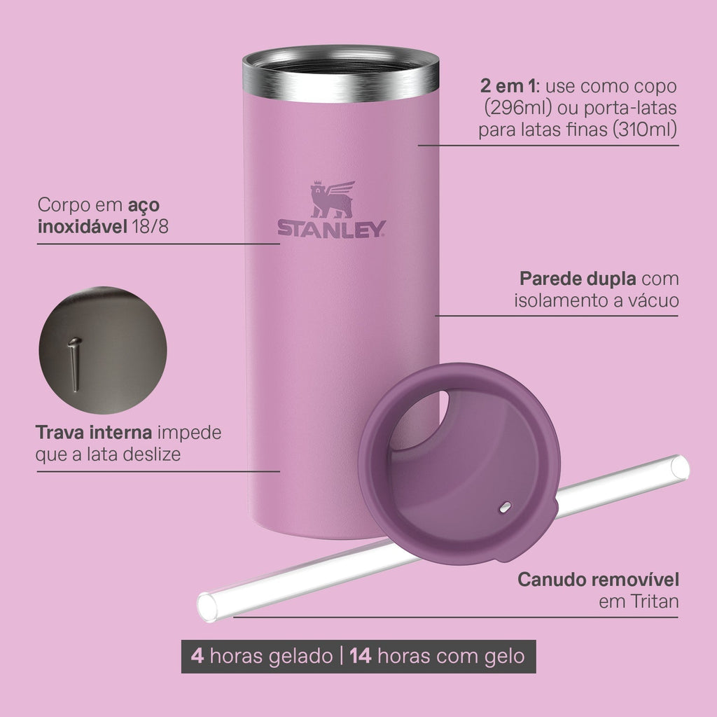 Can Cooler Slim com canudo Pomelo | 296ML