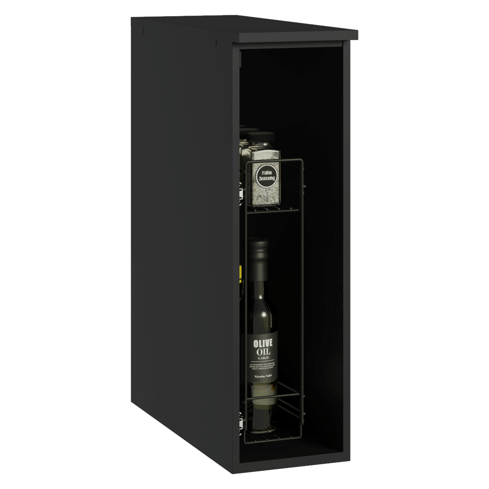 Balcão Porta-Temperos 20 cm Suspenso Preto Nice Madesa