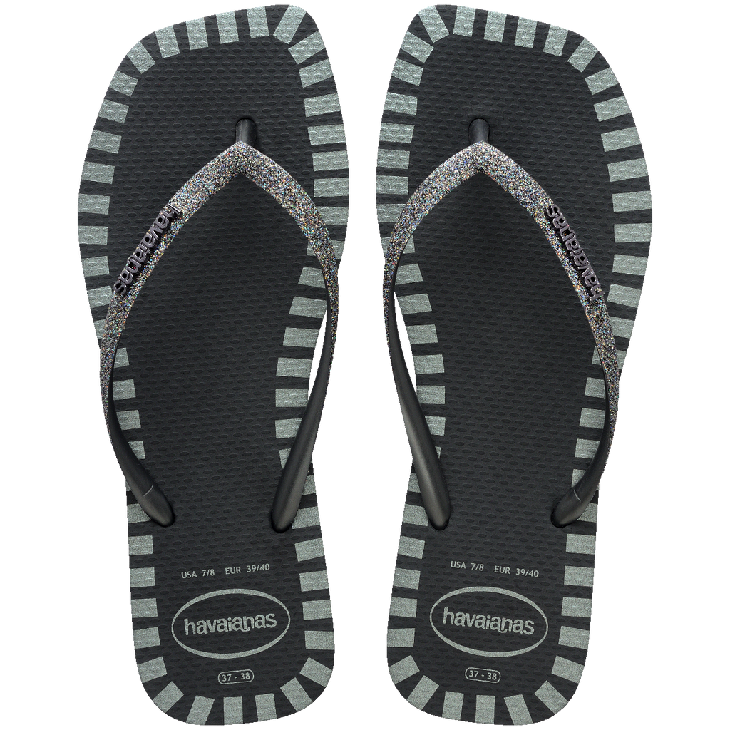 Chinelo Havaianas Slim Square Glitter Contour