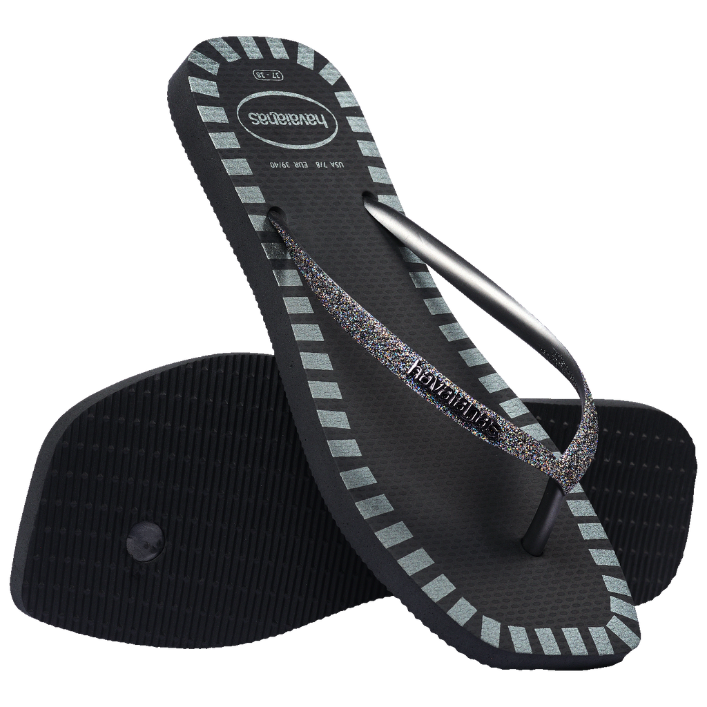 Chinelo Havaianas Slim Square Glitter Contour