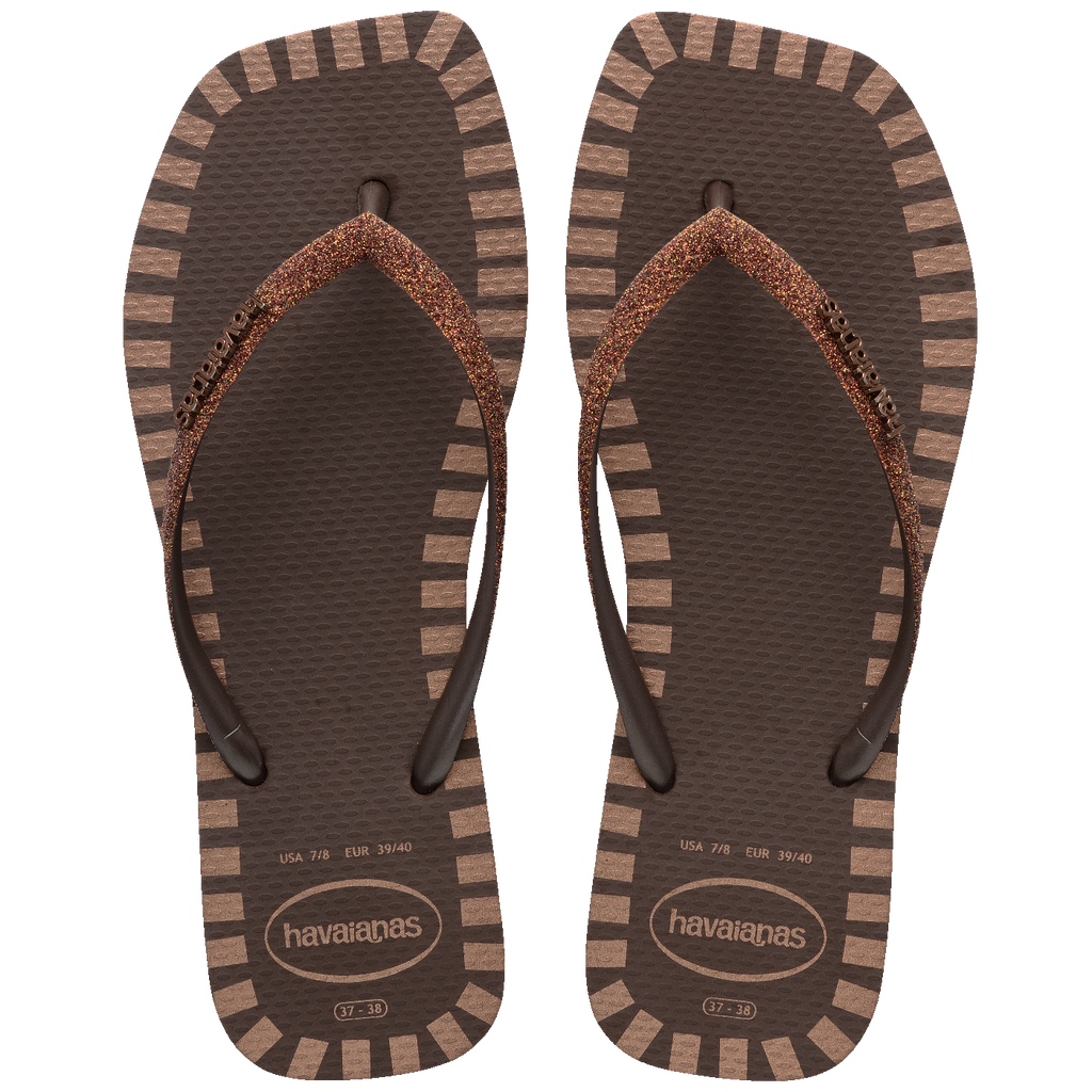 Chinelo Havaianas Slim Square Glitter Contour