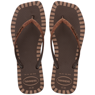 Chinelo Havaianas Slim Square Glitter Contour