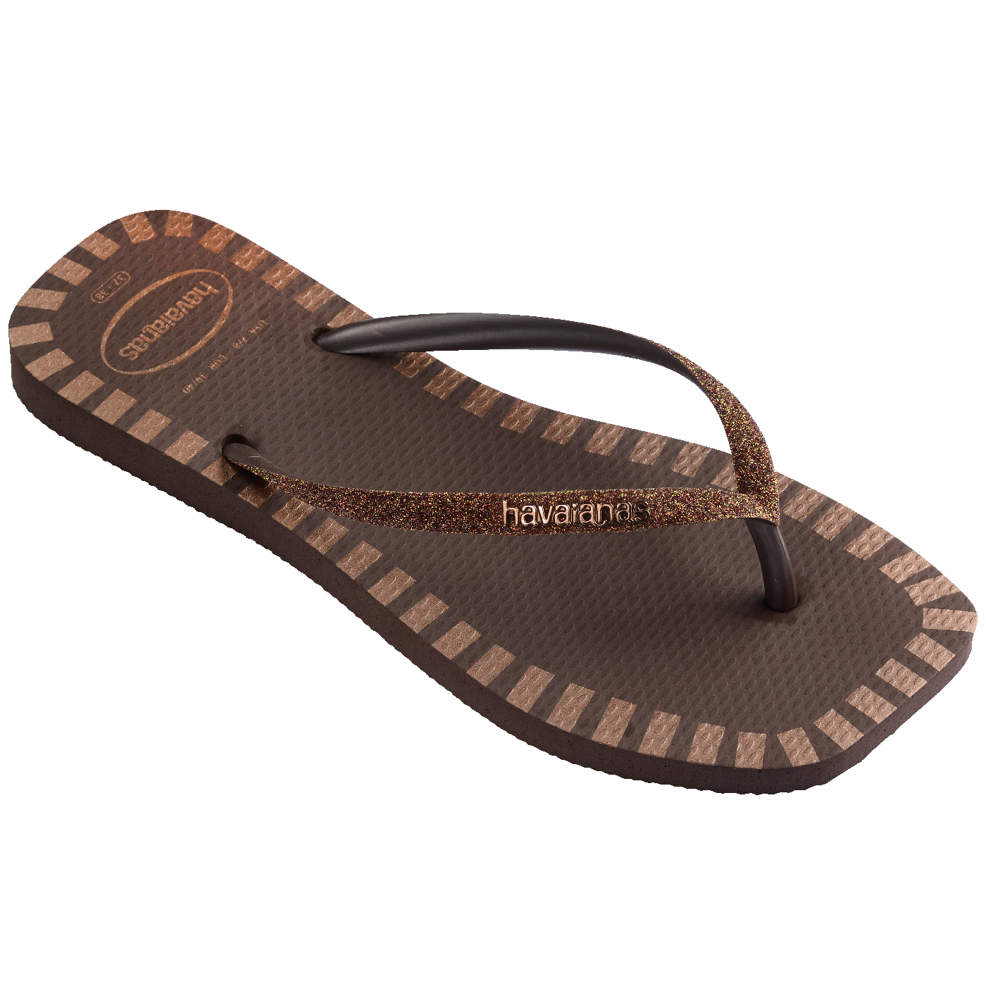 Chinelo Havaianas Slim Square Glitter Contour