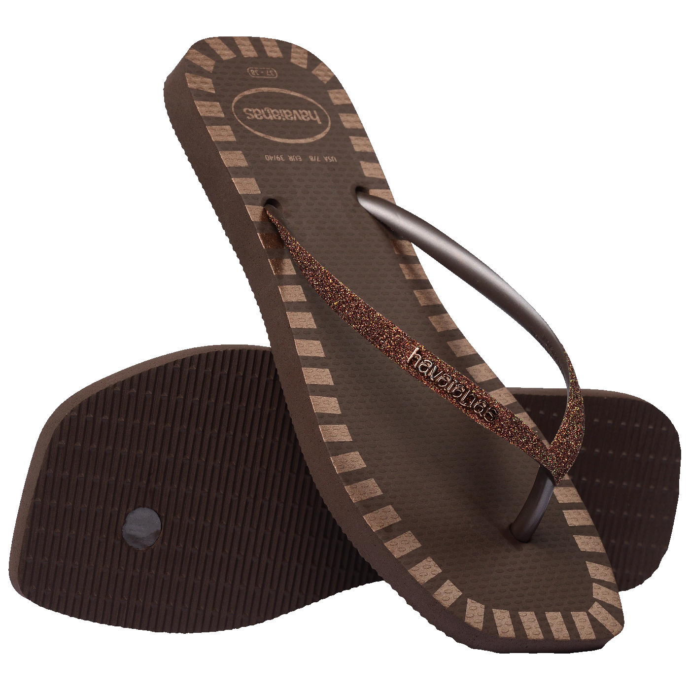 Chinelo Havaianas Slim Square Glitter Contour