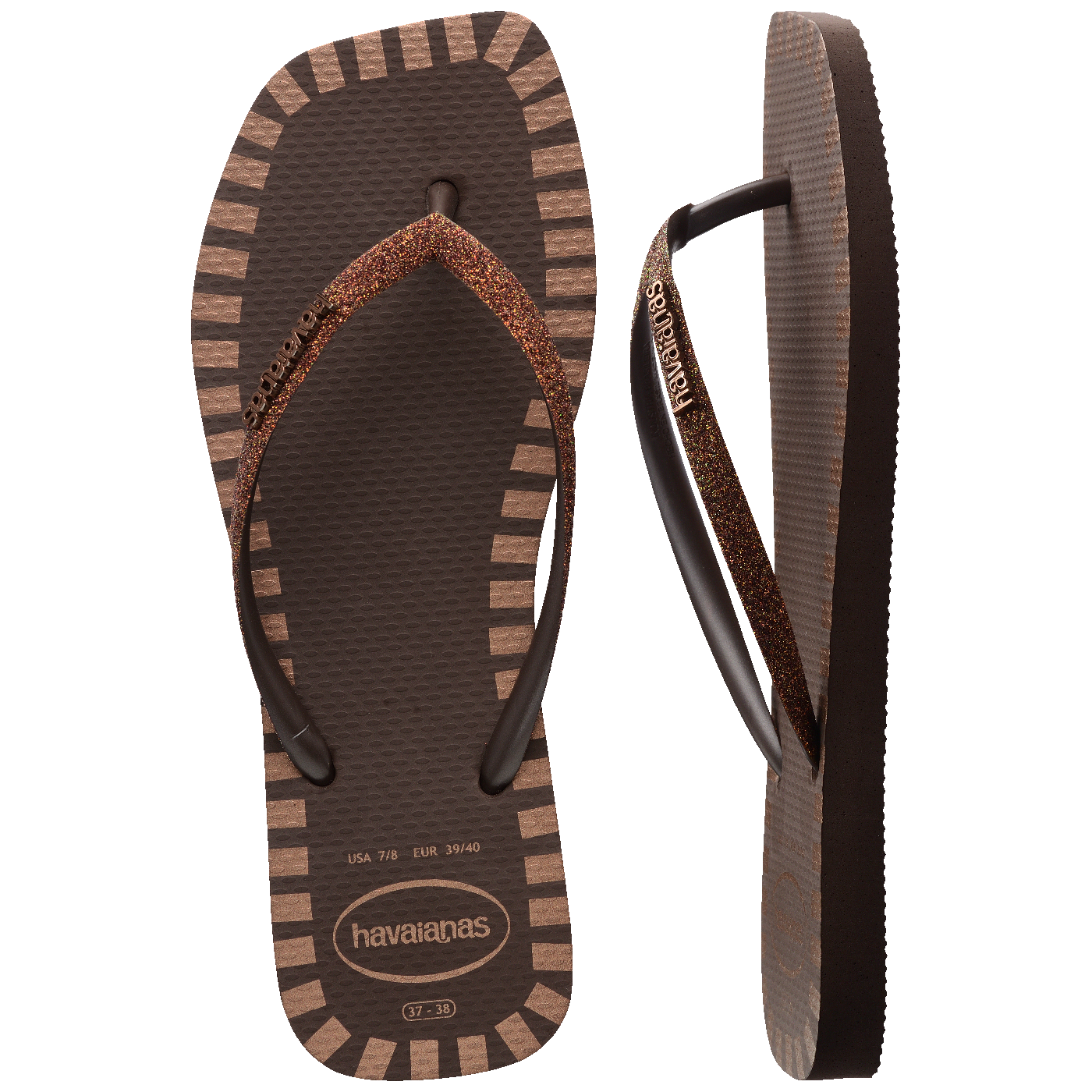 Chinelo Havaianas Slim Square Glitter Contour