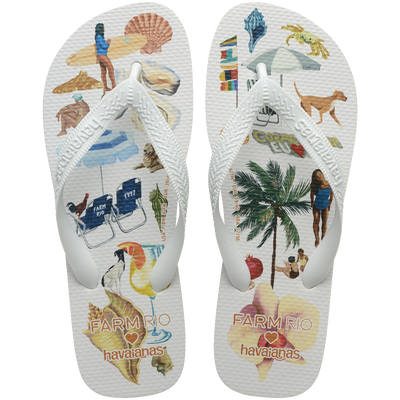 Chinelo Havaianas Farm Colagem Carioca